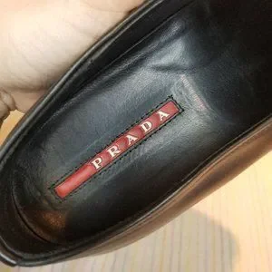 Prada | Shoes | Mens Prada Black Leather Penny Loafers Size  display picture 1